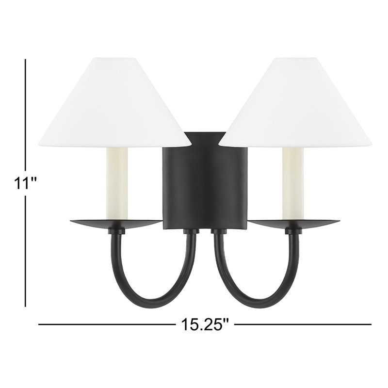 Steel Candle Wall Light, Soft Black
