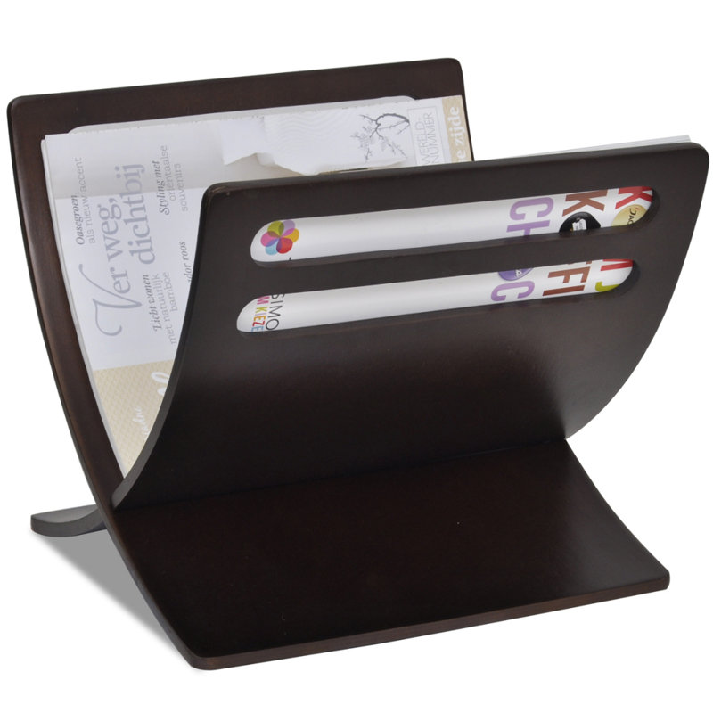Wood Free Standing Magazine Rack, Brown