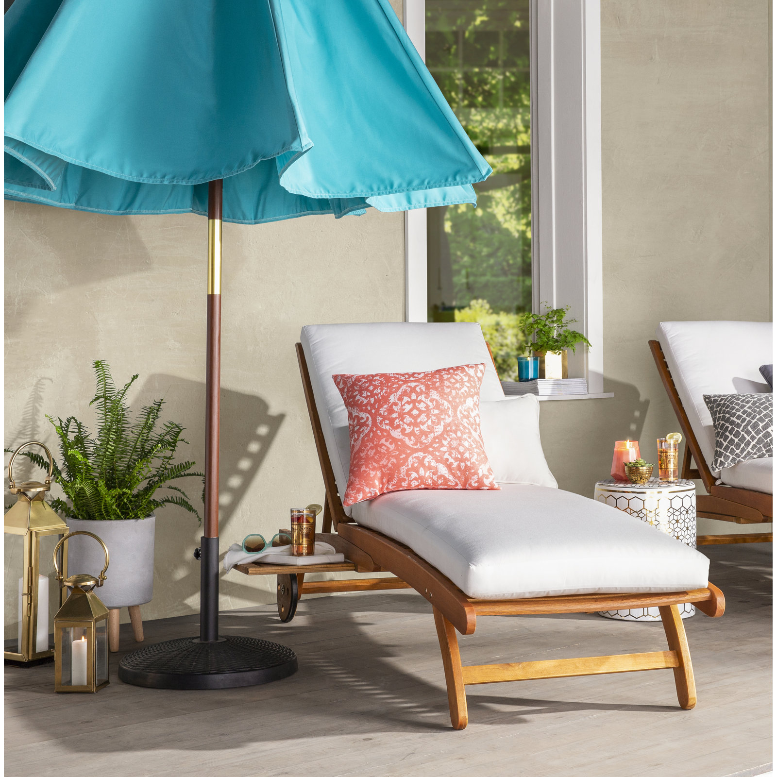 Manford 90'' Sunbrella® Outdoor Umbrella, Canvas Aruba Sunbrella® Canvas