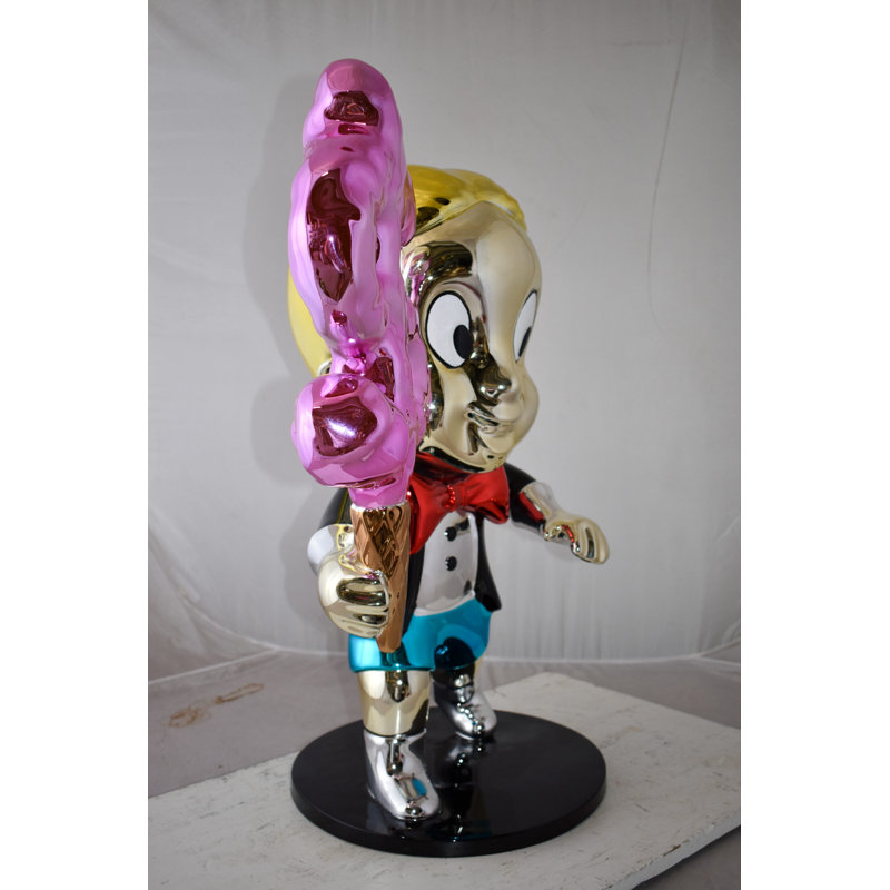 Caricature de statue en résine de barbe à papa Monopoly Boy avec de l'argent, taille: 15 po x 24 po x H 31 po