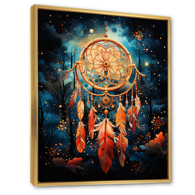 «Dream Catcher», impression d'art mural - Dream Catcher, Cadre flottant doré, H 40 po x l 30 po x P 1,5 po