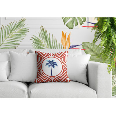 Leilani Palm Reversible Indoor/Outdoor Square Pillow