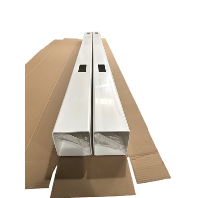 Ensemble de 2 poteaux pour clôture en vinyle blanc