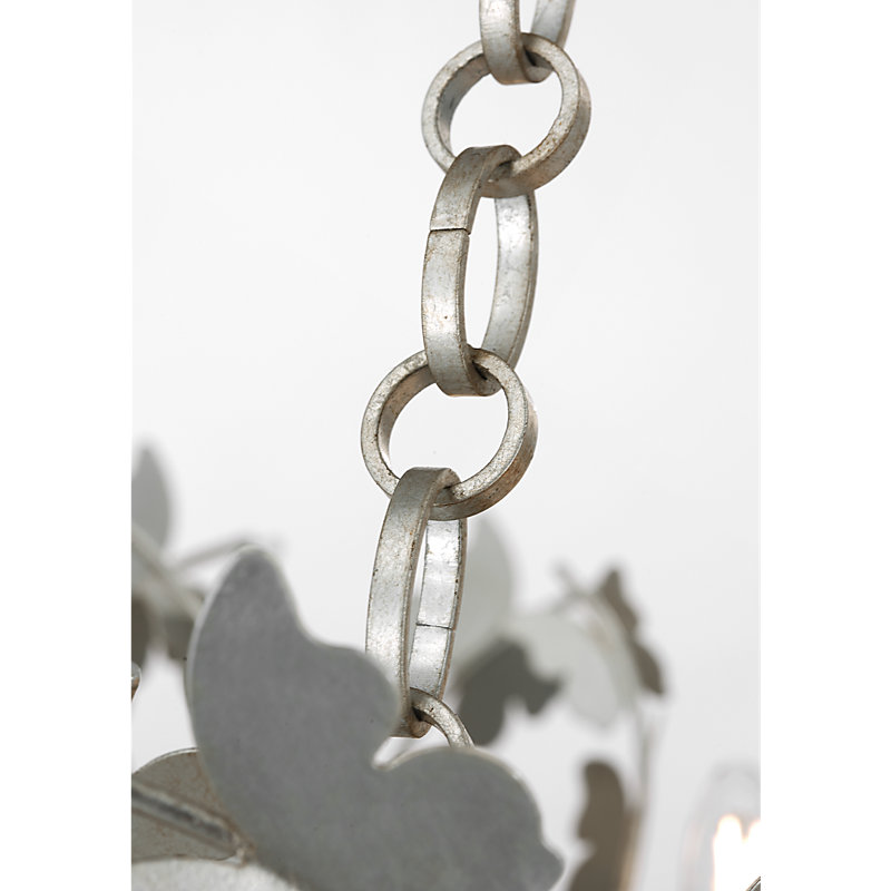 Julie Neill 8 - Light Chandelier, Burnished Silver Leaf