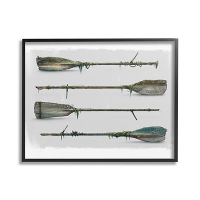 «Vintage Nautical Boat Oars», art de la giclée sur toile