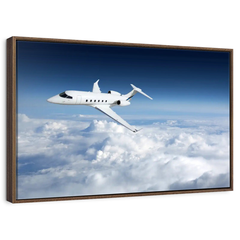 Avion d'affaires à haute altitude, Cadre flottant noyer, 40 po x 27 po