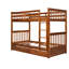 Lit superposé Twintwin en noyer avec construction solide et rangement - pratique et durable pour les échelles de chambre à coucher