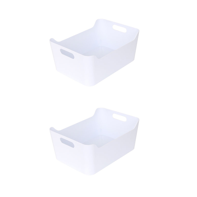 Rebrilliant bacs de rangement en plastique avec poignées pour la cuisine et le garde-manger, H 5,5 po x l 9,5 po x P 13 po, 2