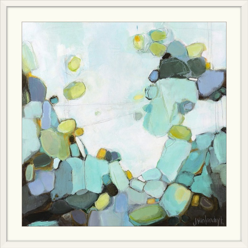 « eaux douces », reproduction d’art landuyt de marie, Cadre blanc, H 38 po x l 38 po x P 1 po