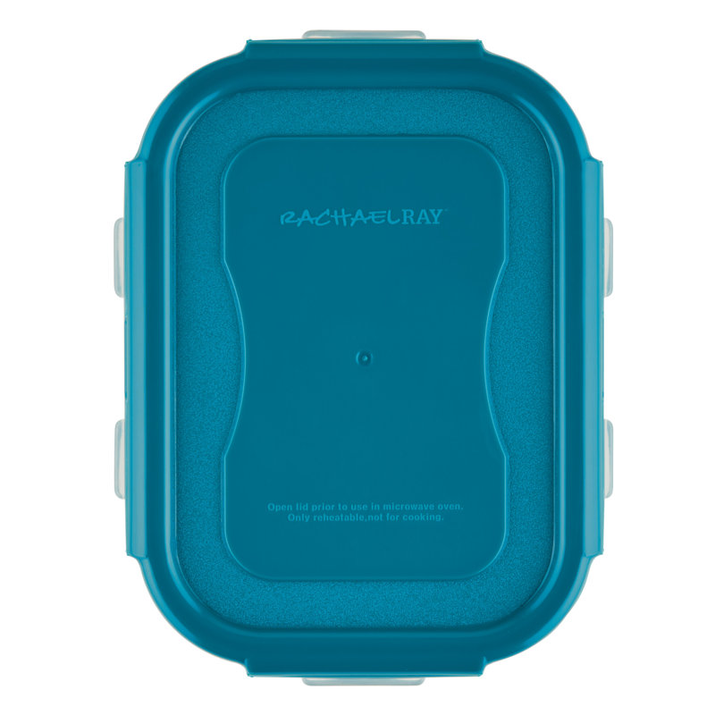 Clear Plastic 20-Piece Food Storage Container Set with Teal Lids
