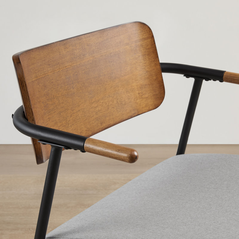 fauteuil d'appoint Mid-Century moderne, Polyester gris clair