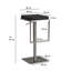 Upholstered Faux Leather Adjustable Height Bar Stool with Stainless Steel Frame