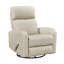Fauteuil inclinable et oscillant 1pc avec revêtement en cuir beige et revêtement en cuir massif-1241573335