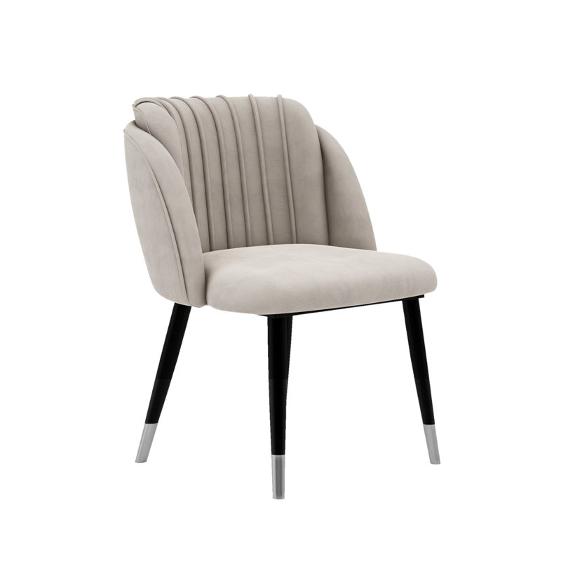 Inola Upholstered Velvet Dining Chairs - Ergonomic Soft Back with Metal Legs - Armchair for Dining Room Living Room Restaurants Set of 2