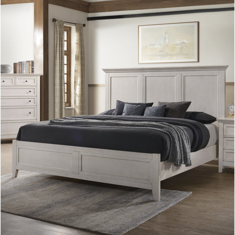 Jacon Complete Standard Bed, Queen, Rustic White