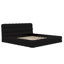 Très grand lit plateforme tapissier, lit plateforme en tissu molletonné avec tête de lit moelleuse-1057594341