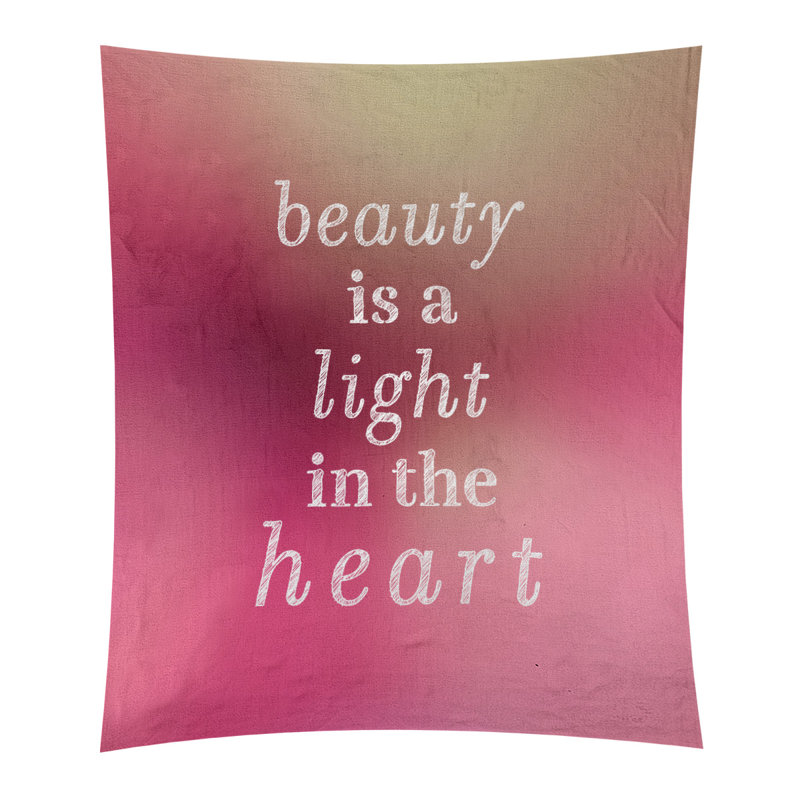 Tapisserie guillemet de beauté en polyester, H 27,5 po x l 37,5 po, Lueur rose