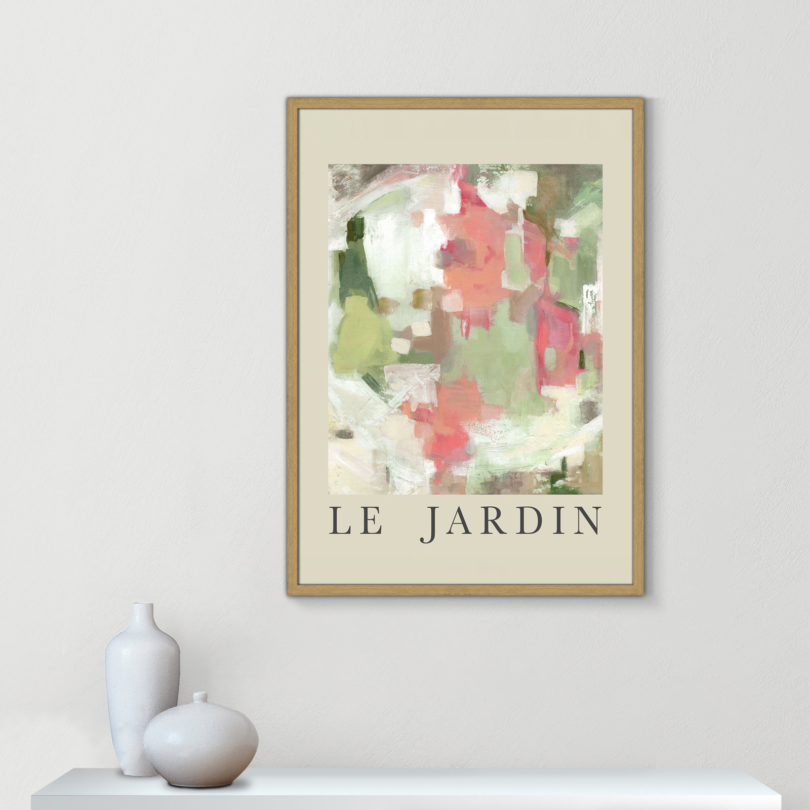 Riya "Le Jardin" Print by Carol Robinson, Natural Single Picture Frame, No, 35.5" H x 25.5" W x 0.75" D