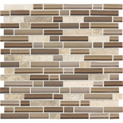 Carrelage mosaïque aléatoire en verre et en pierre de 5/8 po x Itona Tile (ensemble de 10) (10,00 pieds carrés par carton)