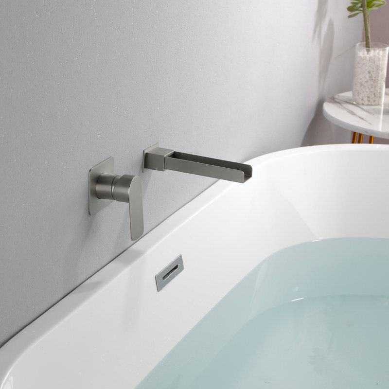 High Flow Wall Mounted Tub Spout Trim, Brushed Nickel