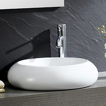 Modern Ceramic Circular Vessel Bathroom Sink