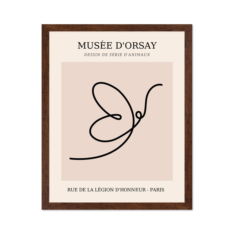 Picasso - Une ligne de papillon, Affiche, Encadrement blanc, H 16 po x l 20 po