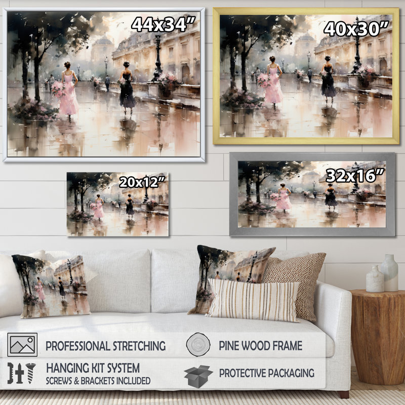 Impression sur toile Fashion Impressionist Elegance I, Toile tendue, H 30 po x l 40 po, Sans cadre