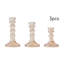3 Pack Fluted Glass Candlestick Holders