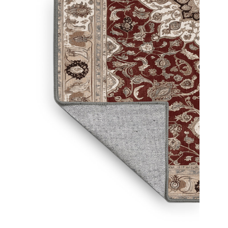 Tapis persan gris lavable à la machine, Rectangle 7 pi x 9 pi