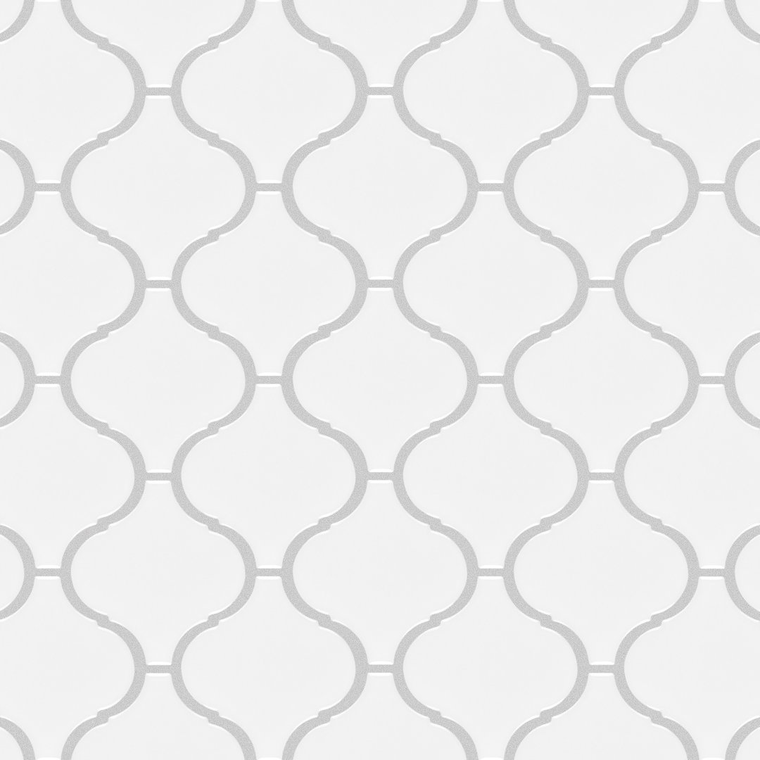 Metro Lantern Glossy White 9-1/2 in. x 10-3/4 in. Porcelain Mosaic Floor and Wall Tile Merola Tile