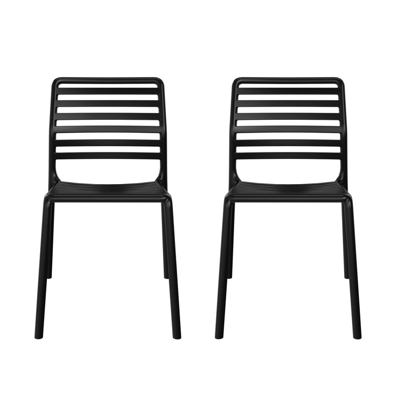 Chaise d'appoint de salle à manger Delron, Noir