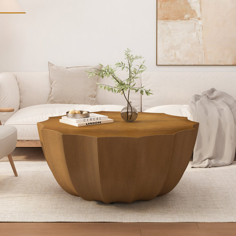 Table basse imperméable 35,43 po pour l'extérieur et l'intérieur, conception en ciment Mgo durable, convient aux terrasses, jardins, arrière-cours et salons