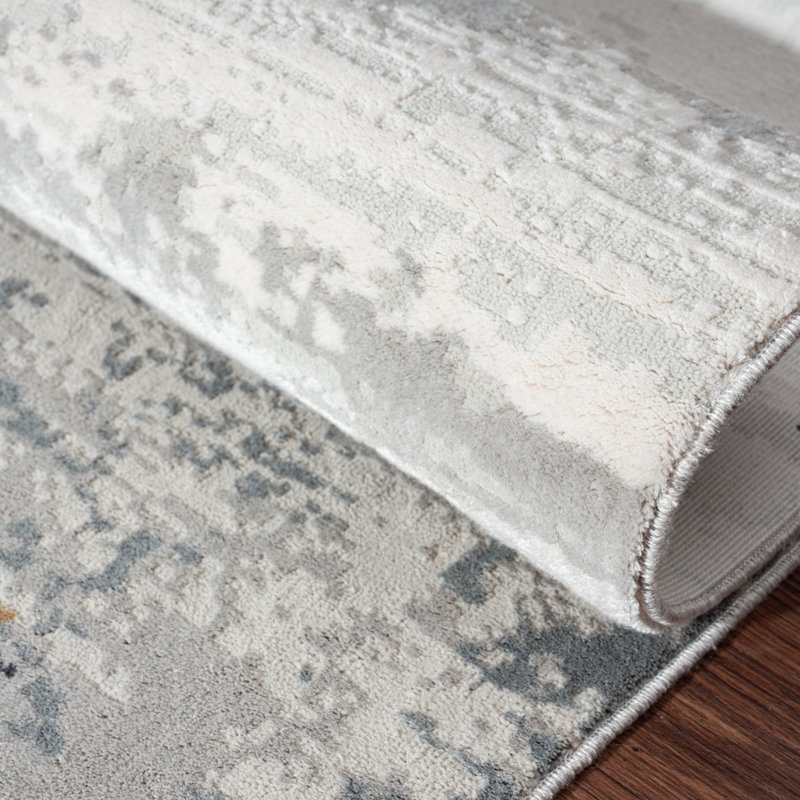 Area Rug in Gray, Rectangle 9'6" x 13'
