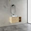 Meuble-lavabo mural 42 po avec lavabo d'art en céramique et 1 tablette de rangement, 2 portes à fermeture douce, emballage KD, contreplaqué-462831939