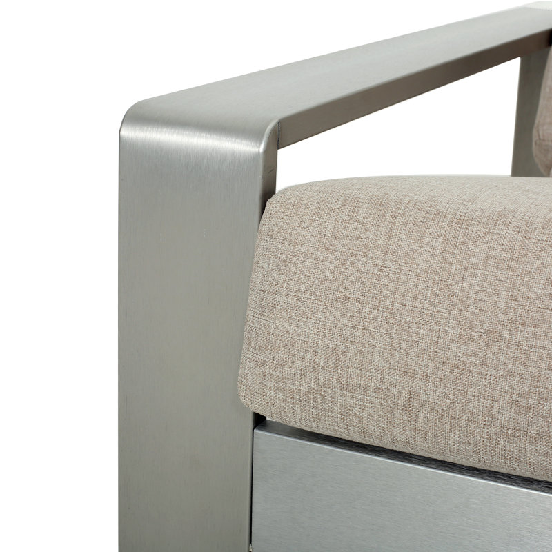 Méridienne La Plata, Beige, Argent