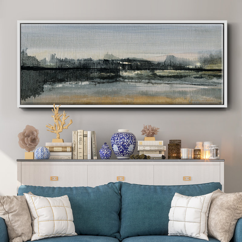 River Cross- Framed Canvas, 12" H x 30" W