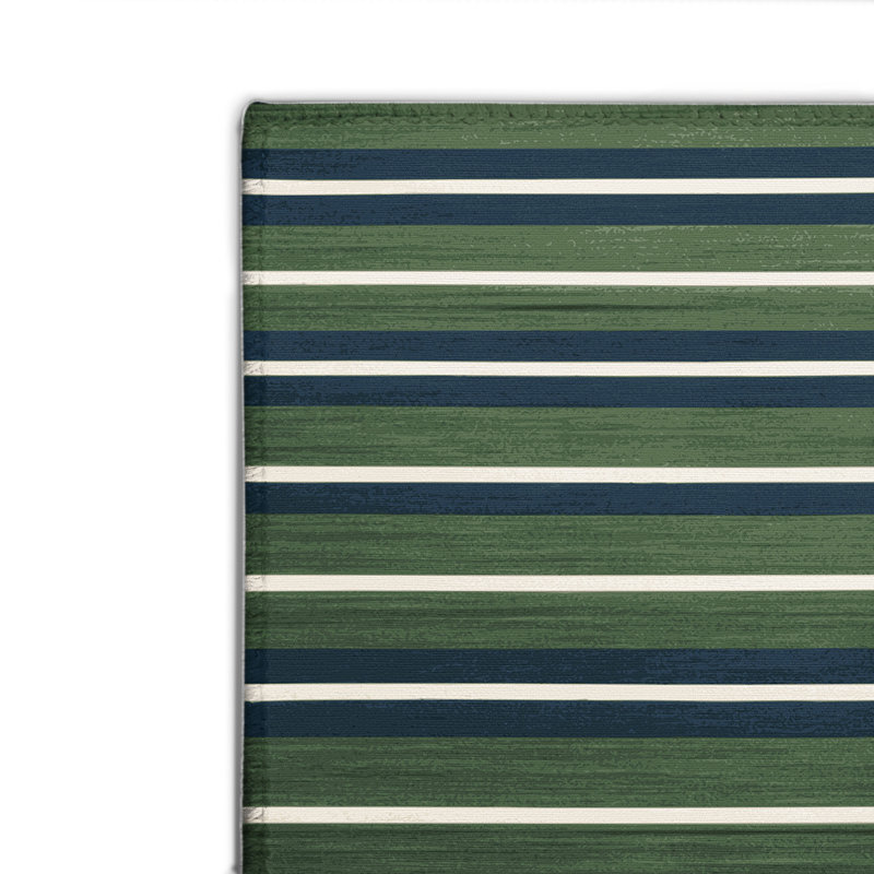 Tapis intérieur / extérieur vert HorizontalStripes, Rectangulaire 2 pi x 3 pi