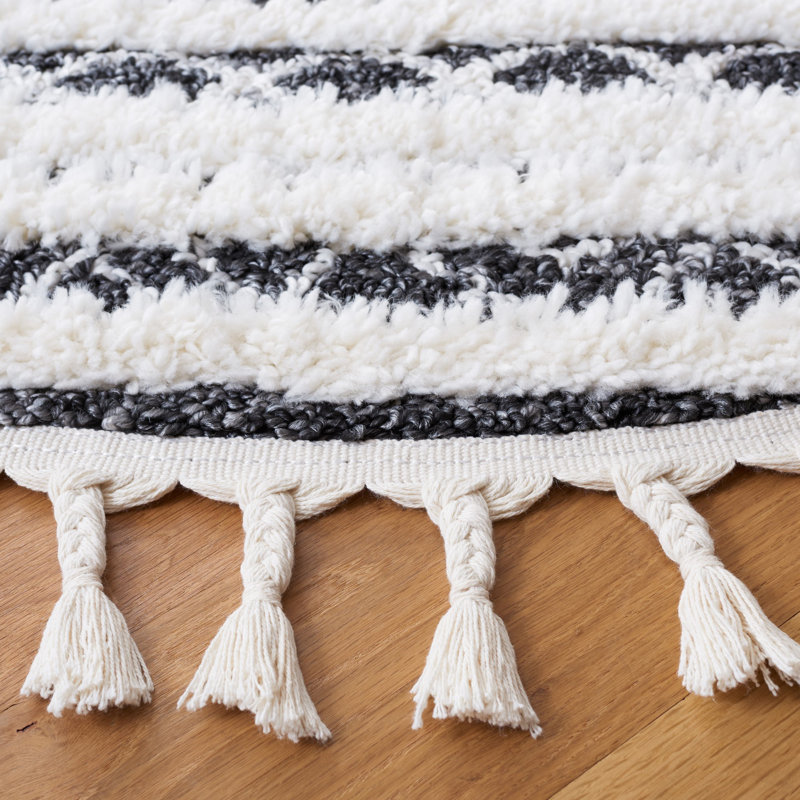 Tynes Tassel Shag Performance Southwestern Rug, Round 6'7"