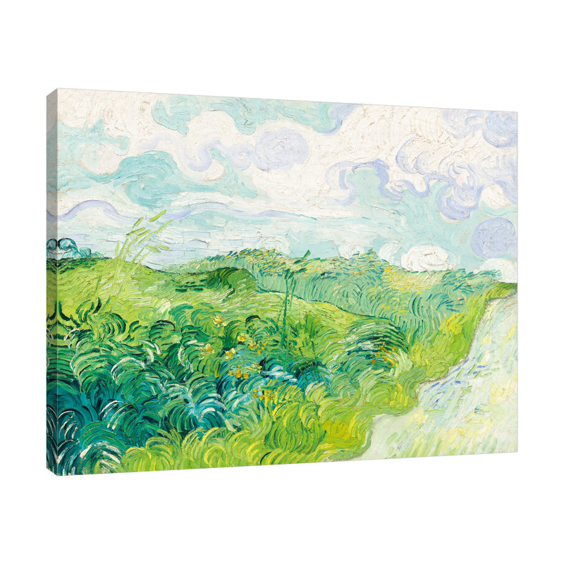 «Green Wheat Fields, Auvers» par Vincent Van Gogh - reproduction d'art sur toile tendue, H 16 po x l 20 po x P 1,5 po