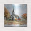  «Countryside Autumn Church 1» par Nicole DeCamp, art mural en métal, 24 po x 24 po