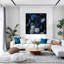 Art mural paysage floral bleu foncé-755574060