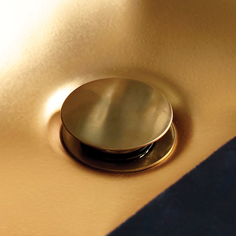 Dome 1.5" Drain Stopper Bathroom Sink Drain, Brushed Gold