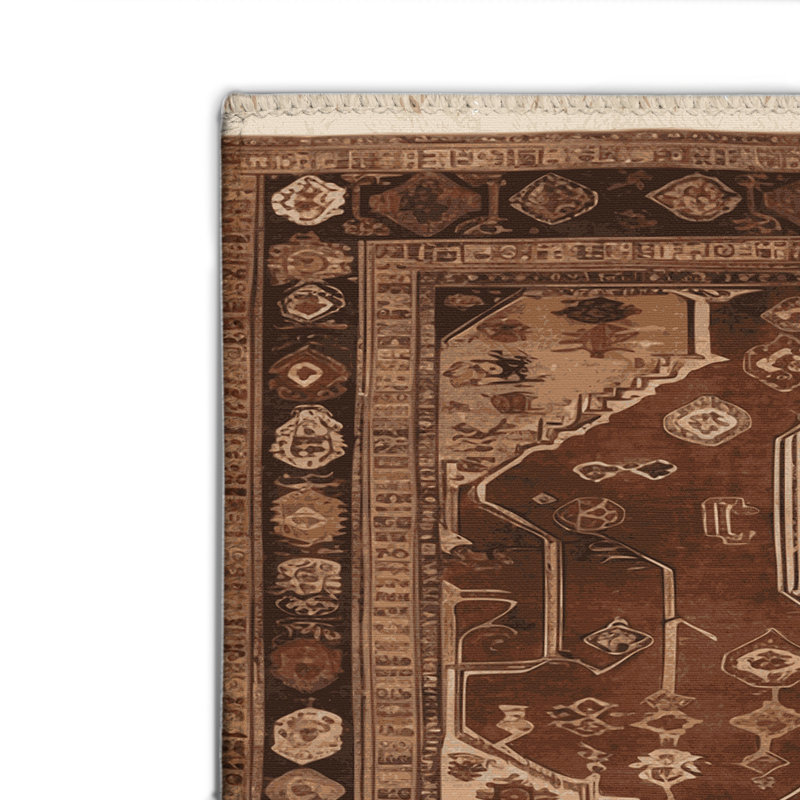 Turkish Brown Indoor and Outdoor Area Rug, Rectangle 4' x 6'