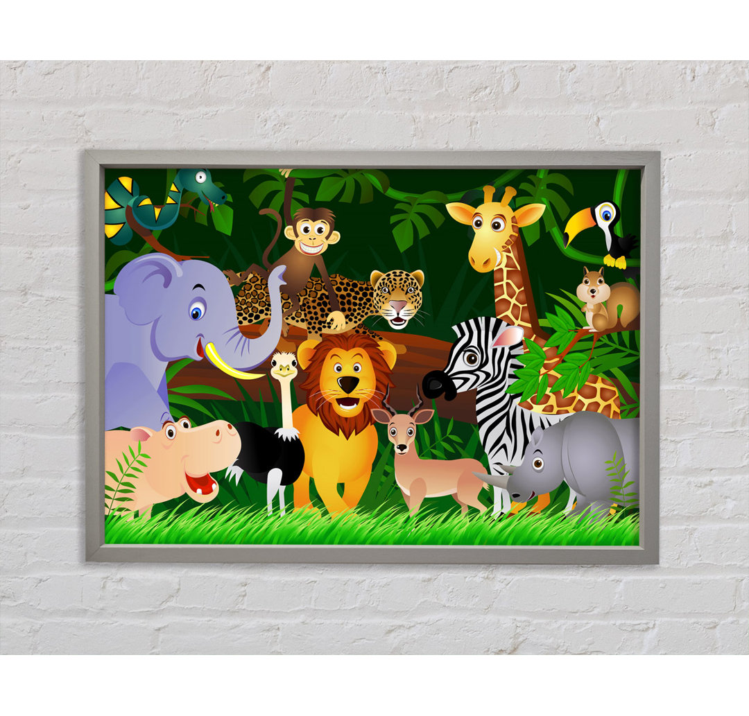 Safari Animal Friends 2 - Einzelne Bilderrahmen Kunstdrucke auf Leinwand