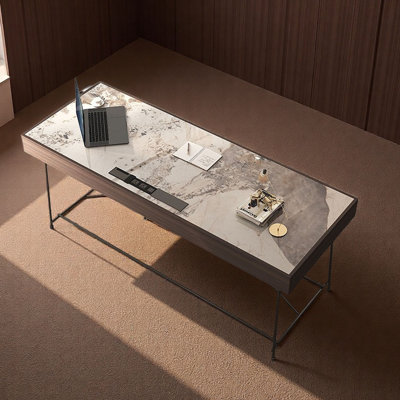 Bureau de luxe en chêne fumé et ardoise