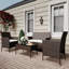 Ensemble de meubles de patio 4 pièces, ensemble de table et chaises en rotin-957303899