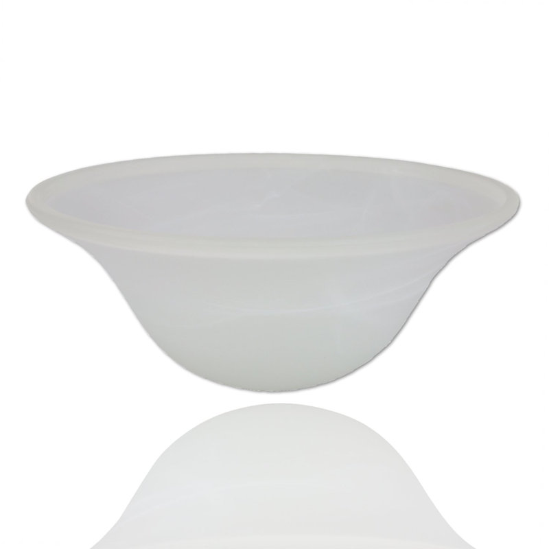 Remplacement de l'abat-jour en verre albâtre pour lampe de plancher H 4,75 "x l 12" Bronislova, Blanc