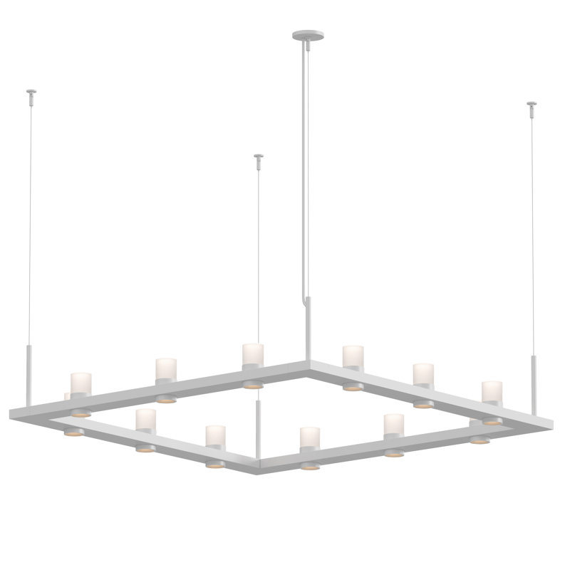 Intervals® 12 - Light LED Pendant, Etched, White