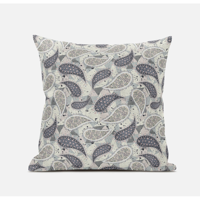 Coussin à fermeture à glissière On, 20 po X 20 po, gris