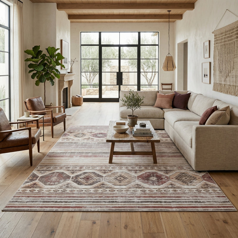 Zehorit Machine Washable Vintage Area Rug For Living Room, Hallway Runner, Entryway Rug, Rectangle 3'11" x 5'11"